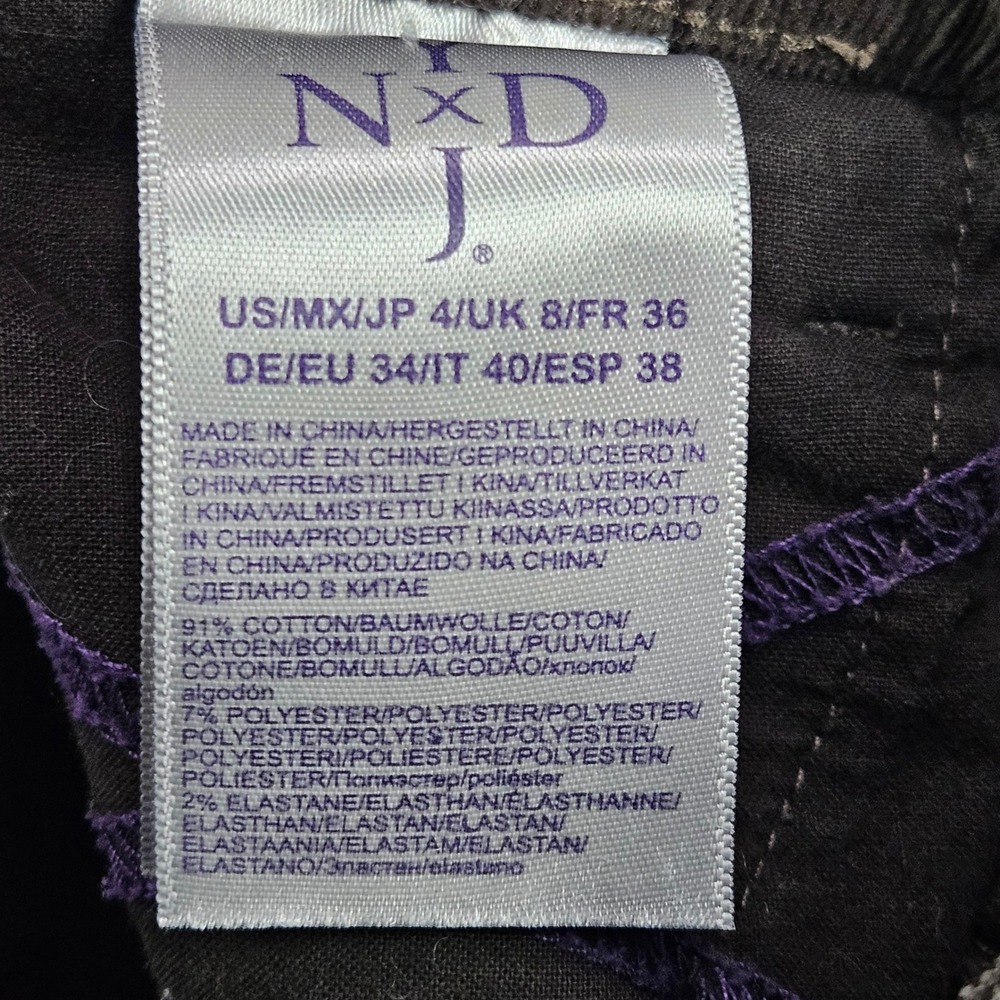NYDJ Pants Womens Size 4 Alina Legging Lift Tuck Stretch Brown Corduroy - Picture 7 of 10